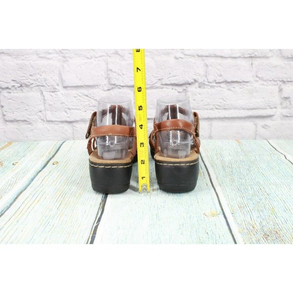 Clarks Hayla Flute  Brown Leather Ankle Strap Wedge Sandals Size 7 M - Picture 6 of 9
